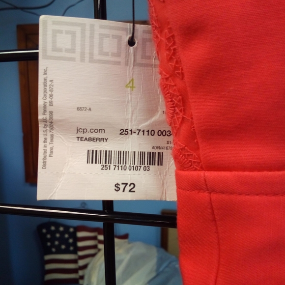NWT Liz Claiborne bright Coral Cocktail dress sz 4 NWT - Picture 6 of 6